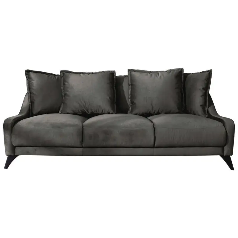 3-Sitzer-Sofa Royal Rose R&uuml;cken Echt Dunkelgrau