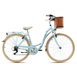 Citybike Damen 28 Zoll Casino mit Korb Blau 6 Gänge