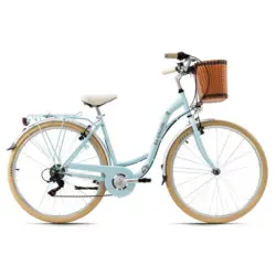 Citybike Damen 28 Zoll Casino mit Korb Blau 6 Gänge