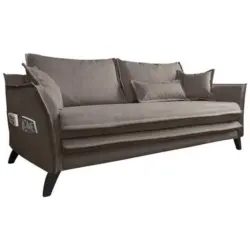 3-Sitzer-Sofa mit Kissen Charming Charlie Hellbraun