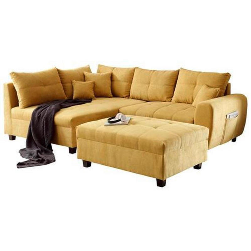 Ecksofa inkl. Kissen und Hocker Lea, Polyester-Nylon