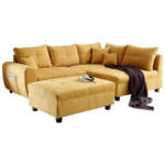 Möbelix Ecksofa inkl. Kissen und Hocker Lea, Polyester-Nylon