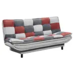 Möbelix 2-sitzer-sofa Mit Schlaffunkt. + Bettkasten Patch Grau/beere