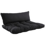 Möbelix Palettenkissen 2-Tlg. Loungeset 120x80x16 cm Schwarz