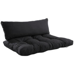 Palettenkissen 2-Tlg. Loungeset 120x80x16 cm Schwarz