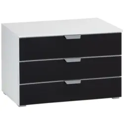 Nachtk&auml;stchen Wei&szlig;/Basaltglas H: 62 cm Bensheim