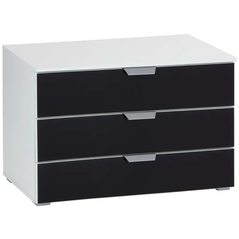 Nachtk&auml;stchen Wei&szlig;/Basaltglas H: 62 cm Bensheim