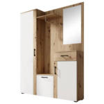 Möbelix Garderobe Trio Eiche Dekor / Weiß B: 145 cm Mit Spiegel