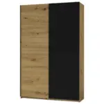 M&ouml;belix Schwebet&uuml;renschrank 125 Cm Starter, Eiche Dekor/ Schwarz