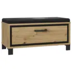 Möbelix Garderobenbank Trondheim B: 89cm + Lade, Eiche/schwarz