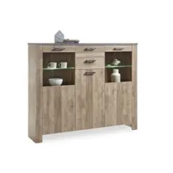 Highboard Edmonton B: 172 Cm Eiche Dekor/anthrazit