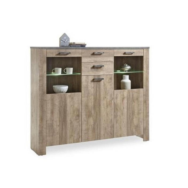 Highboard Edmonton B: 172 cm Eiche Dekor/Anthrazit