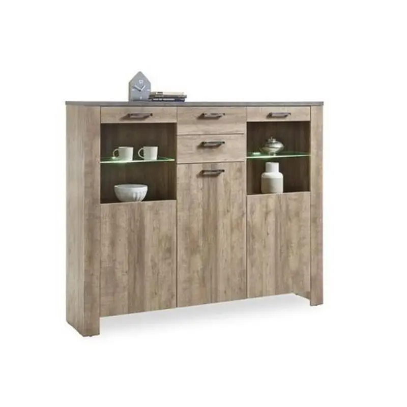 Highboard Edmonton B: 172 Cm Eiche Dekor/anthrazit
