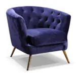 Möbelix Polstersessel mit Armlehnen Lita Samtbezug Blau