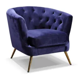 Polstersessel mit Armlehnen Lita Samtbezug Blau