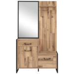 Möbelix Garderobe Hud Eiche Dekor/Grau B: 114 cm Mit Spiegel