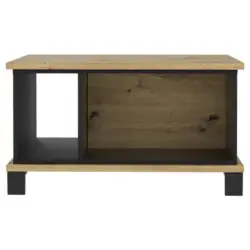 Couchtisch mit Ablage Trondheim, Eichefarben/Schwarz