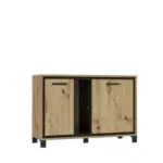 M&ouml;belix Kommode B: 120 cm Trondheim, Eiche Dekor/Schwarz