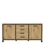 Möbelix Sideboard B: 178 cm Trondheim, Eiche Dekor/Schwarz