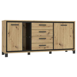 Sideboard mit Glaselement B: 177 cm Trondheim, Eiche Dekor