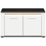 Möbelix Garderobenbank Alassio B: 85cm 2 Türen, Weiß/matera