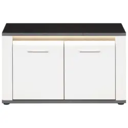 Garderobenbank Alassio B: 85cm 2 Türen, Weiß/matera