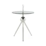 Möbelix Beistelltisch Mit Glasplatte Rund Ontario, Grau/silber