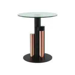 Beistelltisch Mit Glasplatte Rund Ontario, Klar/roségold