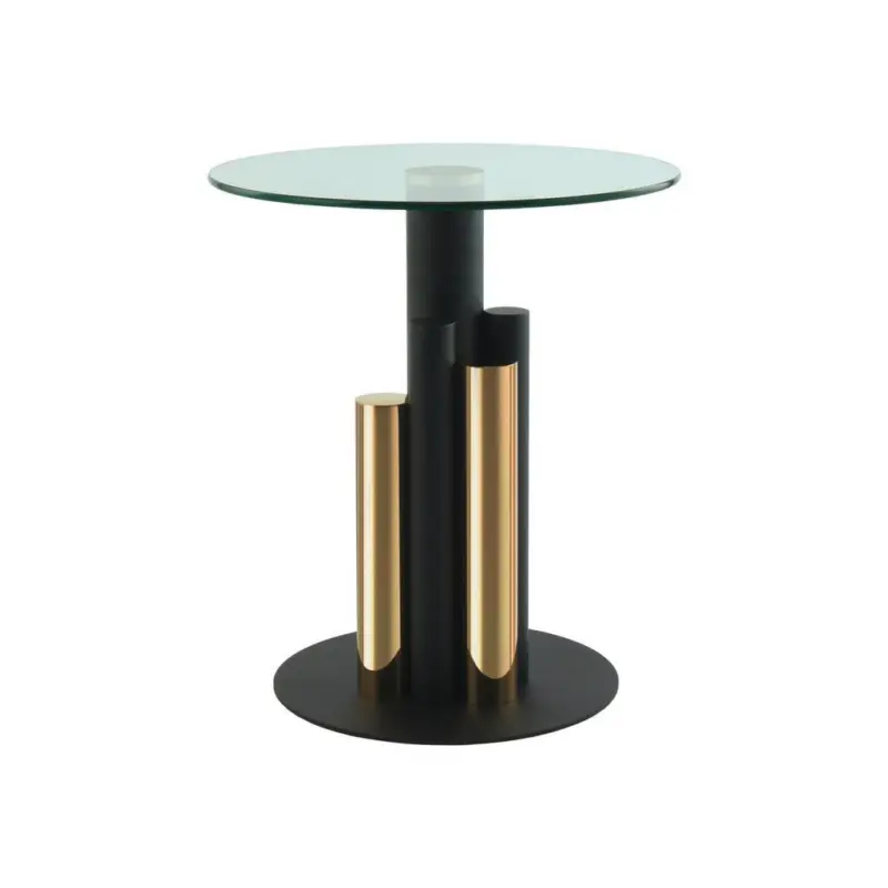 Beistelltisch Mit Glasplatte Rund Ontario, Klar/gold