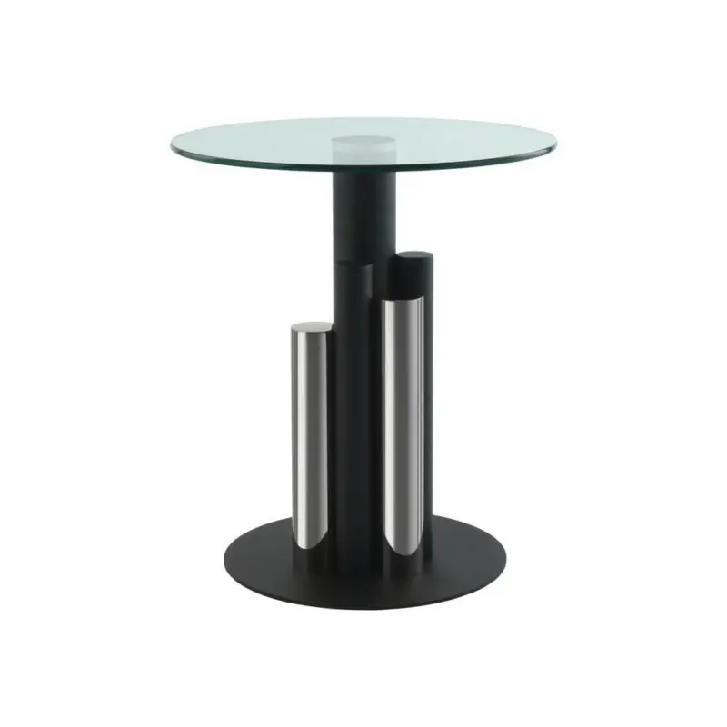 Beistelltisch Mit Glasplatte Rund Ontario, Klar/silber