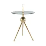 Möbelix Beistelltisch Mit Glasplatte Rund Ontario, Grau/gold