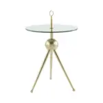 Möbelix Beistelltisch Mit Glasplatte Rund Ontario, Klar/gold