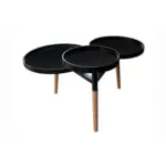 Möbelix Beistelltisch Mit 3 Platten Butler, Schwarz/bambus