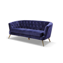 3-sitzer-sofa Lita B: 183 Cm Samt Blau