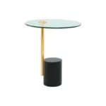 Möbelix Beistelltisch Mit Glasplatte Rund Rosario, Gold/schwarz