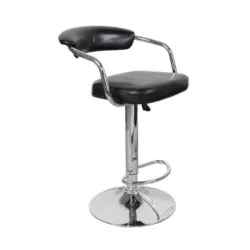 Barhocker Mit Lehne 2er-set Midnight Lederlook Schwarz