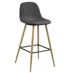 Barhocker Mit Lehne Wilma Anthrazit/eichefarben