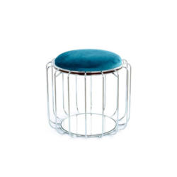 Beistelltisch/pouf 2 In 1 Comfortable Silber/petrol