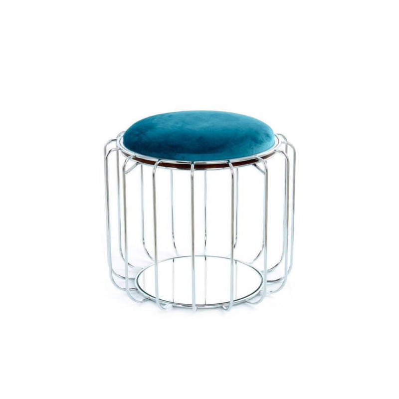 Beistelltisch/pouf 2 In 1 Comfortable Silber/petrol