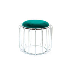 Beistelltisch/pouf 2 In 1 Comfortable Silber/dunkelgrün