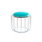 Möbelix Beistelltisch/Pouf 2 in 1 Comfortable Silber/Mint