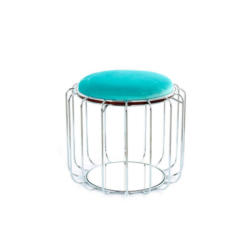 Beistelltisch/pouf 2 In 1 Comfortable Silber/mint