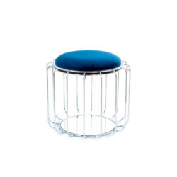 Beistelltisch/pouf 2 In 1 Comfortable Silber/dunkelblau