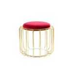 Möbelix Beistelltisch/Pouf 2 in 1 Comfortable Gold/Rot