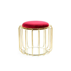 Beistelltisch/pouf 2 In 1 Comfortable Gold/rot