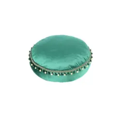 Pouf Taj Mahal DxH: 65x25 cm Samt Grün mit Reißverschluss