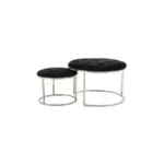 Möbelix Hocker Becky Schwarz Silber Sitz Gepolstert 2er-Set