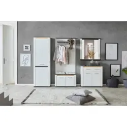 Garderoben-set Alassio Wei&szlig; /matera 5-Tlg. Mit Led-Leisten