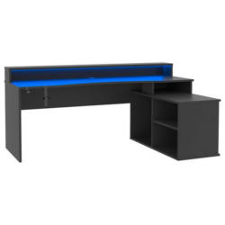 Gaming Tisch mit Stauraum und Aufsatz B 200cm H 91cm Tezaur