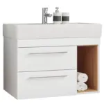 Möbelix Waschbeckenunterschrank Mura B: 80 Cm Weiß/eiche Dekor